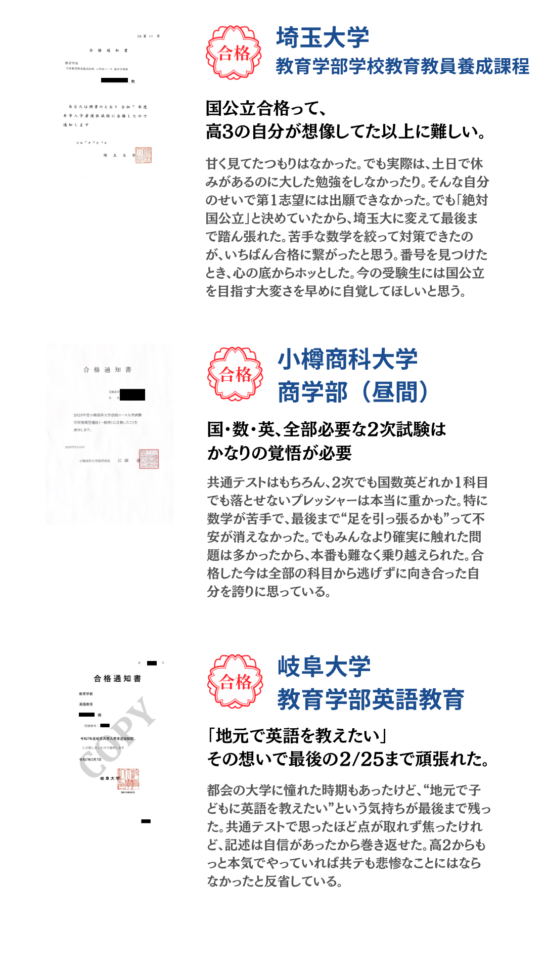 合格実績紹介 13ページ目